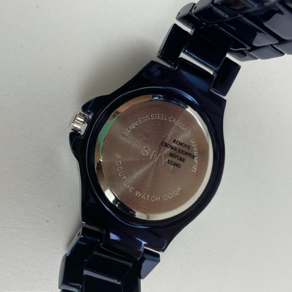 SCOOP Crystal Women's Wrist Watch Quartz Movement BLUE Stainless Steel Bracelet - Picture 4 of 4